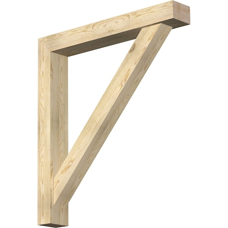 Ekena Millwork Traditional Block Rough Sawn Bracket w/ Offset Brace, Douglas Fir, 6"W x 40"D x 44"H BKT0604X40X44TRA05RDF